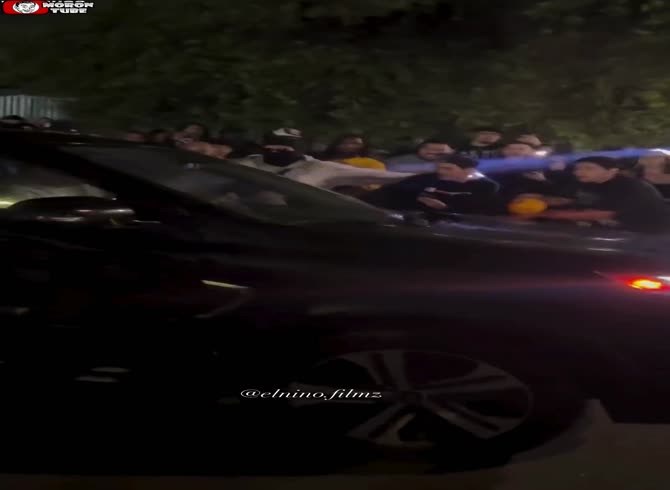 Video :A driver nearly gets pummeled after stumbling into an unlawful street rally